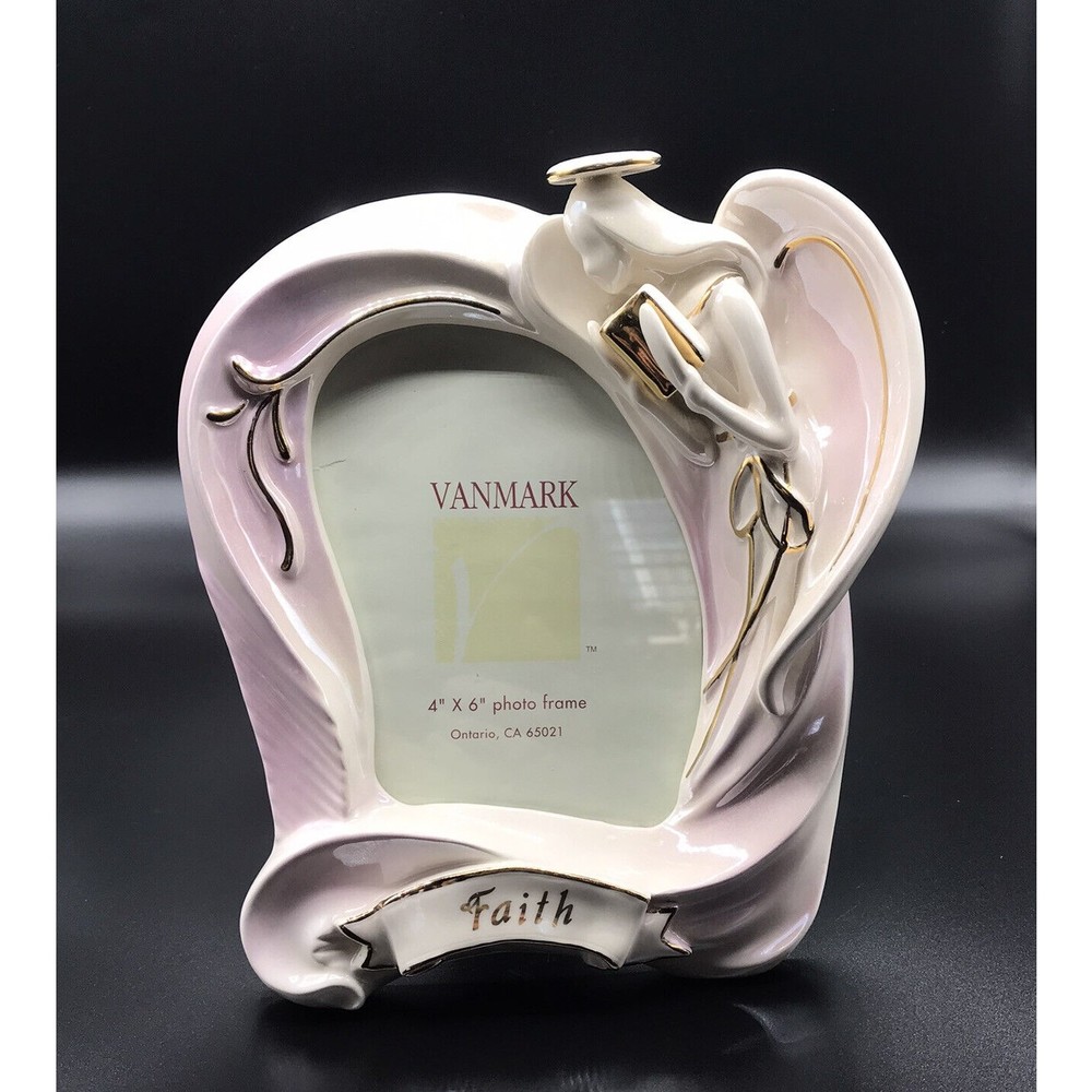 Vintage Vanmark 2003 Pink & Gold Picture Frame Angels From Above Size 4 …